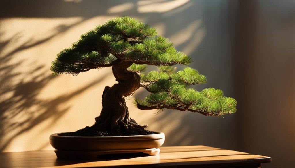 bonsai pine tree placement and sunlight