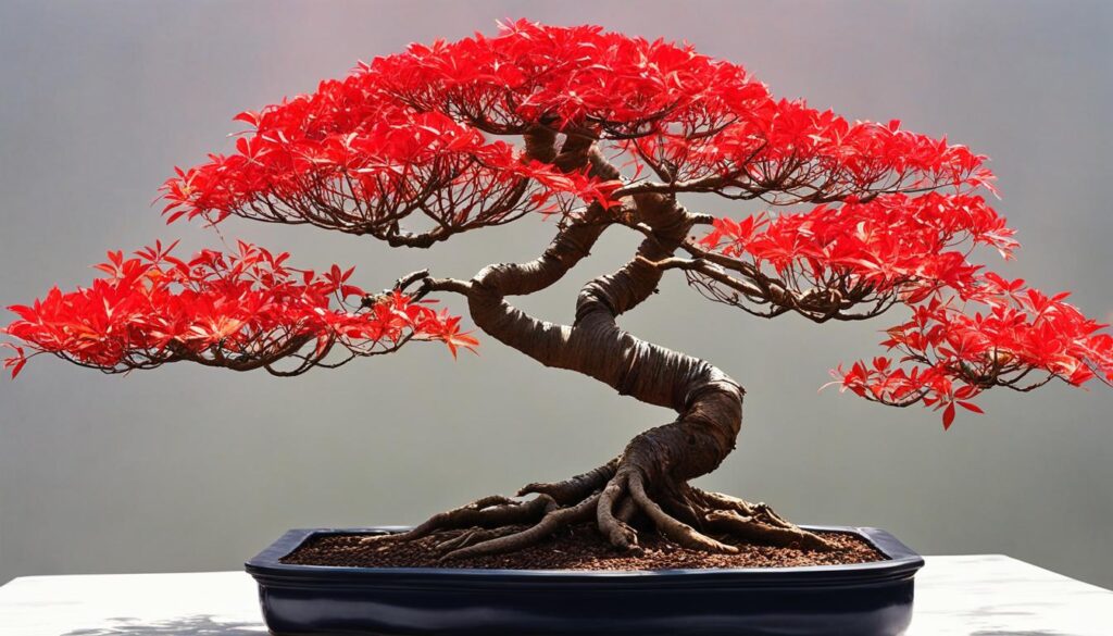 Flame tree bonsai pruning and wiring