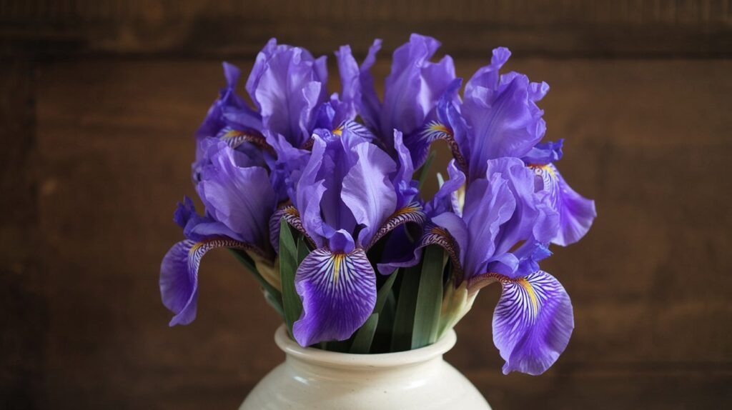 purple iris bouquet for easter