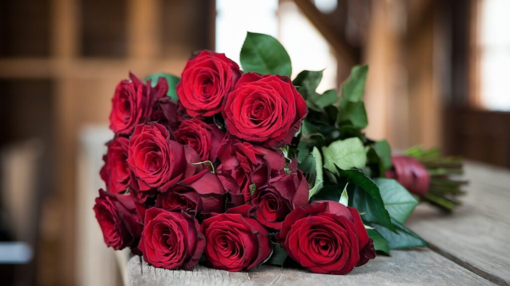 June birth flower Red rose bouquet